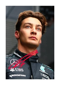 George Russell 6 Mercedes F1 A4 Reproduktion Signatur Poster Rahmenwahl - Bild 1 von 3