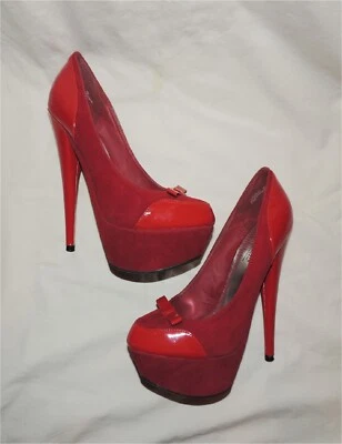 6" Sz8.5 Faux Suede Drag Queen Fetish Stripper Exotic Platform High Heel Pumps - Image 1 of 4