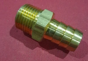 1/2" Schlauch x 3/4" NPTF Rohraußengewinde Messing Widerhaken Verbinder Fitting | 102-0812C - Bild 1 von 4