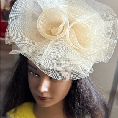 Champán Fascinador Boda Sombrero Carreras Ocasión Floral Tocado Formal Fiesta Foto 1 de 4