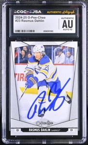 Rasmus Dahlin signed 2024-25 O-Pee-Chee Card #23 Sabres OPC CGC AU JSA 10 Auto - Bild 1 von 2