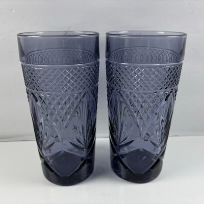 Juego de 2 vasos de vidrio amatista Cristal d’Arques vintage Foto 1 de 4