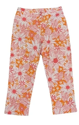 Calça de férias Lilly Pulitzer colorida Capri respirável floral algodão tamanho 4 - Imagem 1 de 4