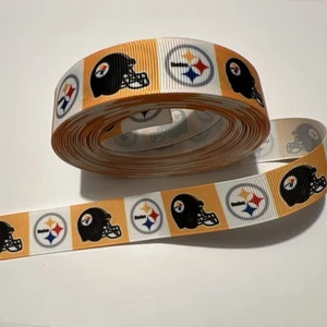 10 YARDS - 1” PITTSBURGH STEELERS, FREE S/H WHEN SPEND $25.00 FOR ALL AUCTIONS - Picture 1 of 2