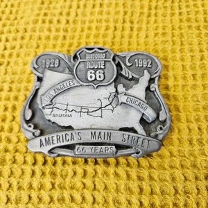 Vintage 1992 Route 66 "America's Main Street" Limited Edition Pewter Gürtelschnalle - Bild 1 von 5
