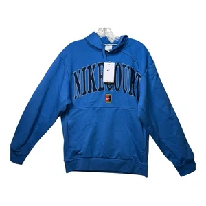 Nike Court Heritage Felpa con cappuccio da tennis in pile Dri-FIT da uomo Nike blu (FQ2093-402) M - Foto 1 di 8