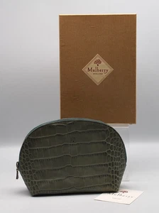 Mulberry 'Mississippi' Green Crocodile Print Cosmetic Purse / Bag - Picture 1 of 11