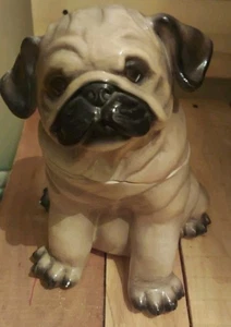 ADORABLE Vintage ~ Big Sky Carvers Canine ~PUG ~ Cookie / Treat Jar Large - Picture 1 of 7