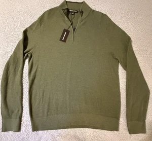 Michael Kors Mens 1/4 Zip Pullover Sweater Sz XL Olive Green Casual Golf NWT - Bild 1 von 11