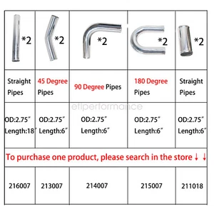 10Pcs 2.75" OD Aluminum Intercooler Turbo Piping Kit Universal Pipe Elbow Tube - Bild 1 von 9