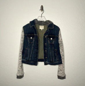 Torrid Denim Hooded Knit Long Sleeve Jacket 00 M/L - Picture 1 of 8