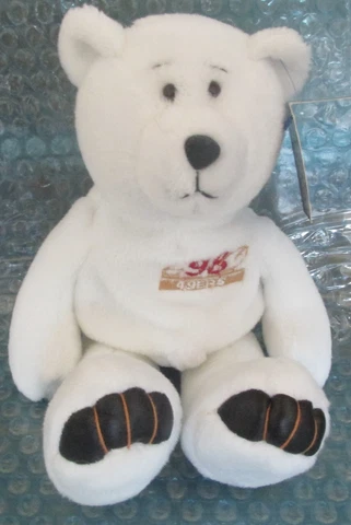 Steve Young White Limited Treasures Premium Pro Bear 1998 Beanie Cover