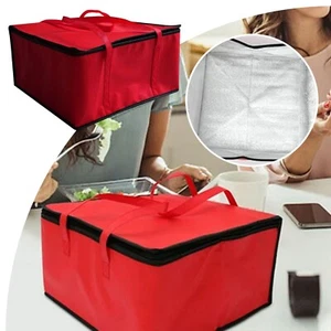 Insulated Food Grocery Bag Pizza Warmer Bag Picnic Cooler Bag Transport Bag For - Picture 1 of 10