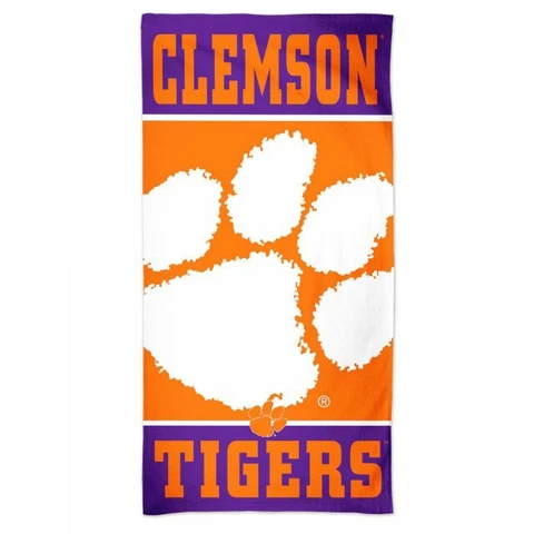 CLEMSON TIGERS SPECTRA BEACH TOWEL 30"X60" COTTON PLUSH NCAA LICENSED Cover