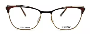 FLEXON - W3100 210 53/17/145 - BROWN / GOLD - NEW Authentic WOMEN EYEGLASSES - Picture 1 of 2
