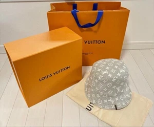 Louis Vuitton M7058S Bucket Hat Monogram Jacquard Denim M w/ Box VGC 3060AK - Picture 1 of 12