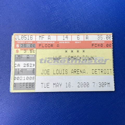 WWF Smackdown Joe Louis Arena Ticket Stub The Rock Vintage May 2000 Cover