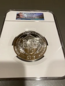 2015 5 OZ SILVER 25C HOMESTEAD NGC MS 69 DPL - Picture 1 of 2