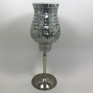 Mosaic Candle Holder Candlestick Tabletop Centerpiece for Wedding Silver - Picture 1 of 5