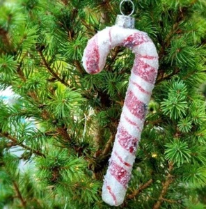 Juego de 3 Bastones de Caramelo de Vidrio Colgantes Navidad Scandi Decoraciones Nórdicas - Imagen 1 de 1