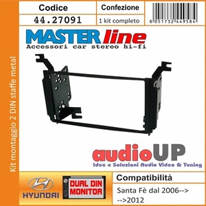 Mascarilla Autoradio 2 DIN Hyundai Santa Fe' 2007->2012 Kit Con Soportes En ABS - Imagen 1 de 3