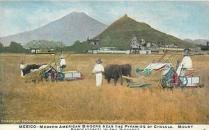 INTERNATIONAL HARVESTER FARMING EQUIPMENT MEXICO 1909 OLD ADVERTISING POSTCARD - Picture 1 of 2
