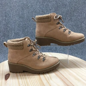 Sonoma Boots Womens 10M Oleen Hiking Taupe Brown Faux Fur Lined Ankle Top Casual - Picture 1 of 20