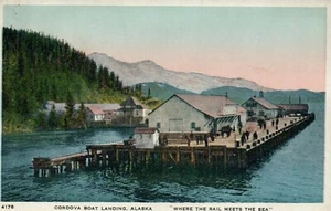 No 4176 Cardova Bolt Landing Where The Rail Meets The Sea Alaska AK Postcard - Picture 1 of 2