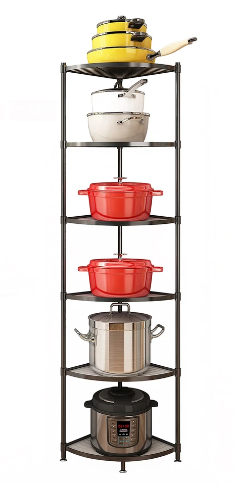 6-tier Kitchen Pot Rack Cookware Stand Storage Organizer Multi-layer Corner