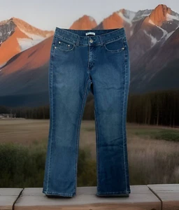 Riders by Lee Boot Cut Jeans Mid Rise Blue Dark Wash Denim Women's Size 12 M - Picture 1 of 18