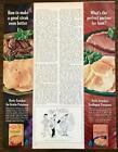 1964 Betty Crocker Au Gratin and Scalloped Potatoes 2-part Print Ad Steak Ham