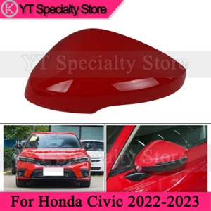 Tapa de cubierta de espejo retrovisor lateral izquierdo rojo para Honda Civic 2022-2023 - Imagen 1 de 5