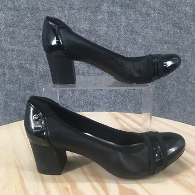 Anne Klein Shoes Womens 7 M Guardian Slip On Pumps Black Leather Casual Heels - Image 1 of 4