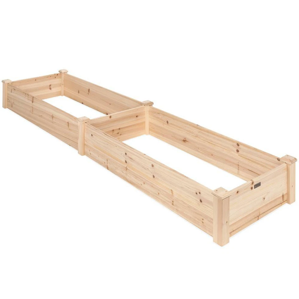 Cama de jardín elevada de madera rectangular Best Choice Products 8 pies de L x 2 pies Ancho Foto 1 de 4