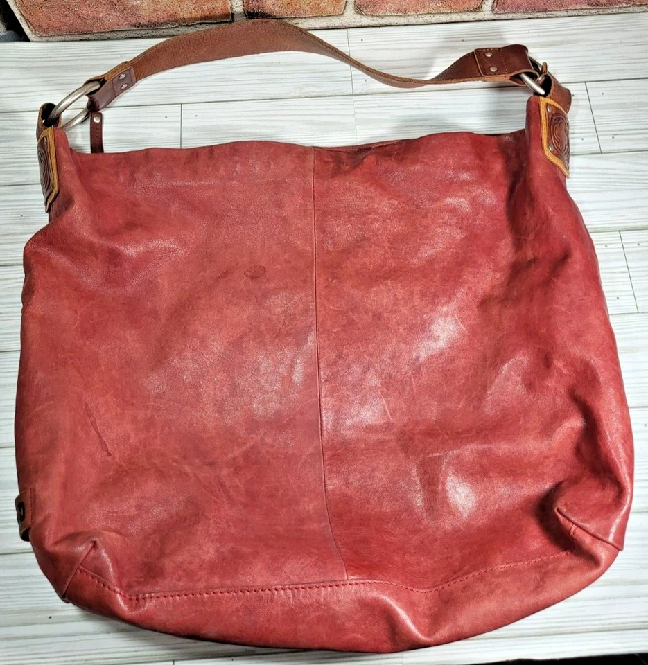 BOLSO DE HOMBRO VINTAGE ELLINGTON ROJO MARRÓN CORREA DE CUERO Foto 1 de 4
