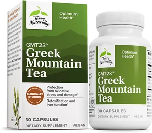Terry Naturally GMT23 Greek Mountain Tea, 30 Capsules, Non-Gmo, Vegan Supplement - Picture 1 of 7