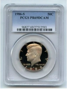 1986-S 50 Cent Kennedy Half Dollar PCGS PR 69 DCAM - Bild 1 von 2