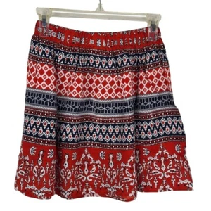 RAGA Anthropologie NEU Mehrfarbig Minirock XS Rot Navy Boho Print India Tribal - Bild 1 von 6