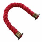 24mm Red Natural Cotton Barrier Rope x 1.5m c/w Antique Brass Cup End Fittings