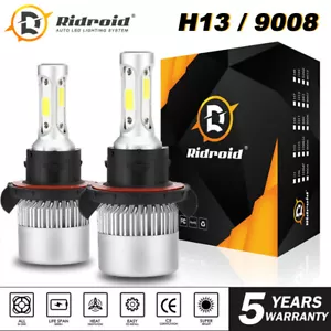 Par H13 9008 1950W 285000LM COB Faro Bombilla LED Kit Haz Alto/Lo 6000K Blanco - Imagen 1 de 16