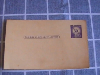 US POSTAL CARD 3 CENTS LIBERTY PURPLE UNUSED - Image 1 of 4