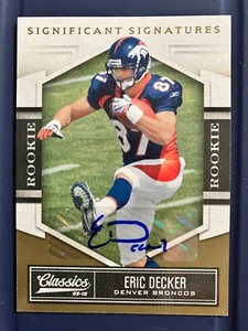 2010 Panini Classics Significant Signatures Gold /399 Eric Decker Rookie Auto RC - Picture 1 of 2