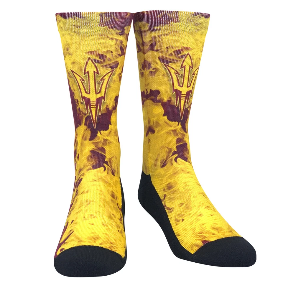 NCAA ASU Arizona State Sun Devils - Flames Rock 'Em Socks - Image 1 of 1