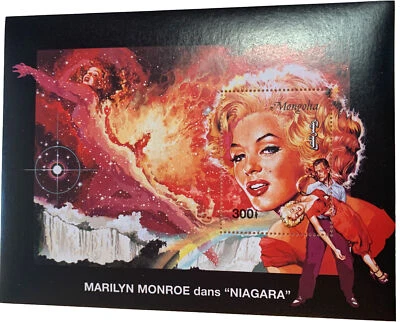 Maralyn Monroe MONGOLIA Sc2226 Stamp 1995 Movie Scene Niagara Souvenir Sheet MNH - Image 1 of 3