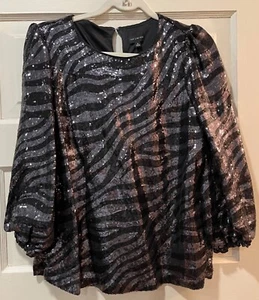 THE LIMITED Black Sequin Top, Size M - Picture 1 of 5