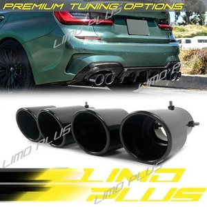 Exhaust Tips Gloss Black for BMW G20 M340i G42 M440i G23 G26 M220i 2019-2024 - Picture 1 of 10