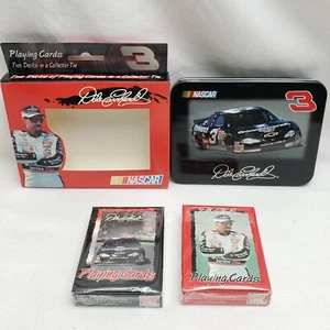 2001 Dale Earnhardt Sr #3 NASCAR 2 Decks Bicycle Playing Cards, Metal Tin *READ* - Picture 1 of 12