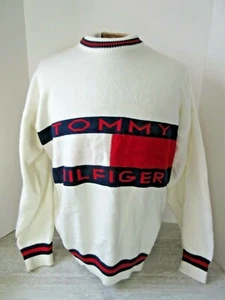 Vintage Tommy Hilfiger White Spellout Sweater Size XL - Picture 1 of 5