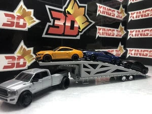 3 car hauler 1/64 scale 3D Printed Fits Greenlight Gooseneck Trailer - Picture 1 of 12