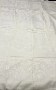 Vintage Ivory Rectangle 60" x 90” Approx. Tablecloth - Picture 1 of 5